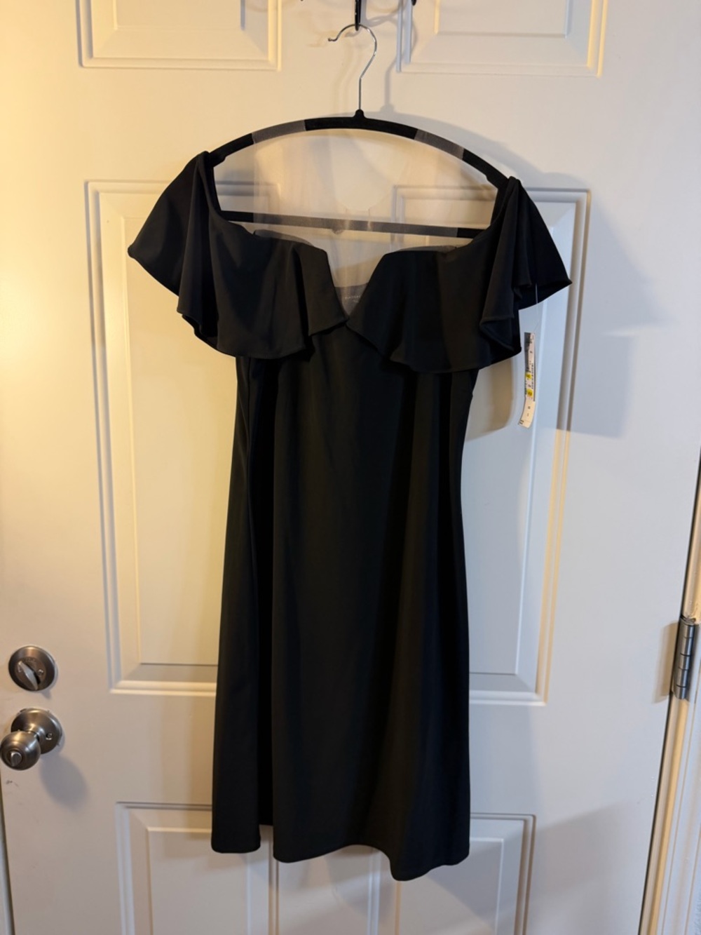 MSK Black Off Shoulder Ruffle Dress Size Small NWT